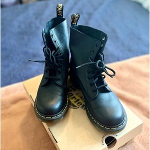 Women’s size 8, Dr. Martens Pascal 8-eye boots, black boots, new (worn once)